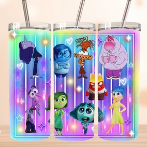 Cartoon Characters 20 oz Skinny Tumbler Png, Cartoon Emotions 20oz Tumbler Png, Movies Characters 20oz Tumbler Wrap, Emotions  Tumbler wrap