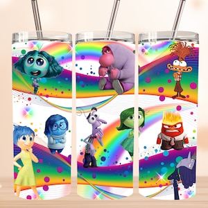 Cartoon Characters 20 oz Skinny Tumbler Png, Cartoon Emotions 20oz Tumbler Png, Movies Characters 20oz Tumbler Wrap, Emotions  Tumbler wrap