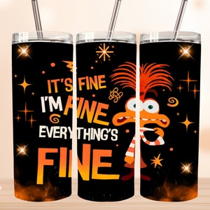 Cartoon Characters 20 oz Skinny Tumbler Png, Cartoon Emotions 20oz Tumbler Png, Movies Characters 20oz Tumbler Wrap, Emotions  Tumbler wrap