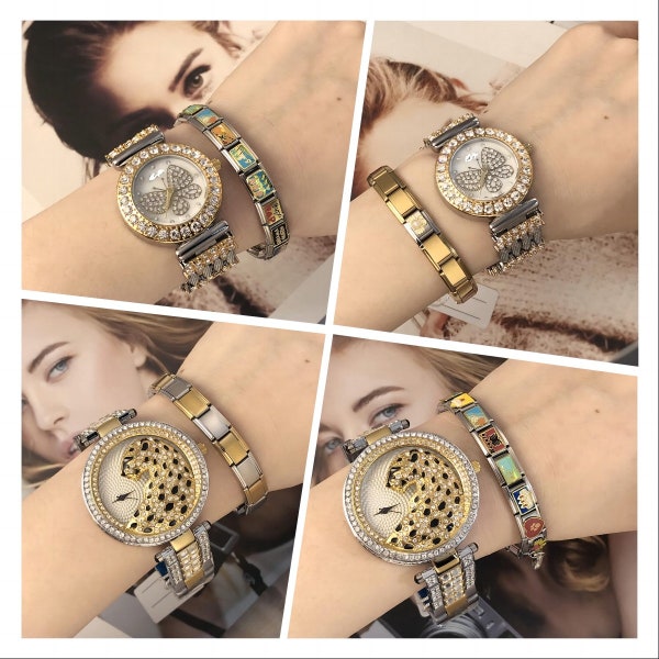 Personalisable ajustable Italian Charms bracelet élastique en acier inoxydable trendy cadeau pour Homme cadeau pour femme