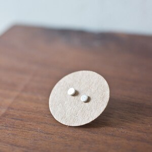 Dainty Disc Studs - Flat Circle stud earrings - Silver gold studs - Tiny studs - Dainty Round Studs - Small stud earrings (PAIR)