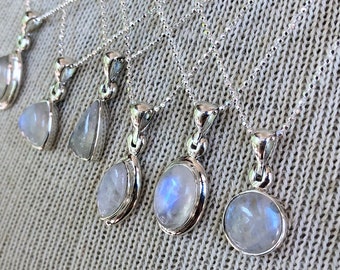 Moonstone Necklace, Moonstone Jewelry, Dainty Moonstone Necklace, Moon Pendant