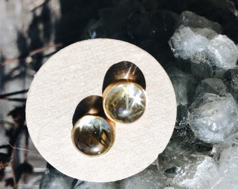 Gold Crystal Earrings, Rutilated quartz earrings, rutilated quartz, rutilated quartz jewelry, gold quartz