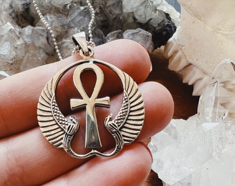 Ankh Necklace, Ankh Pendant, 14k Gold Ankh Necklace, Silver Ankh Necklace for Women, Ankh Jewelry, Christmas Gift, Gifts for Her, Egyptian