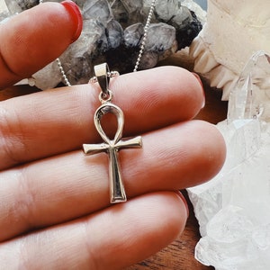 Minimal Ankh Necklace, Ancient Symbol Pendant • Egyptian Ankh Jewelry • Ankh Pendant Sterling Silver • Ankh Symbol of Life • Ankh Jewelry