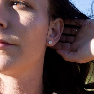 Dainty Disc Studs - Flat Circle stud earrings - Silver studs - Tiny studs - Dainty Round Studs - Small stud earrings (PAIR)