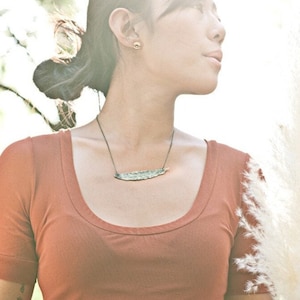 Large Feather Necklace 925 Sterling Silver