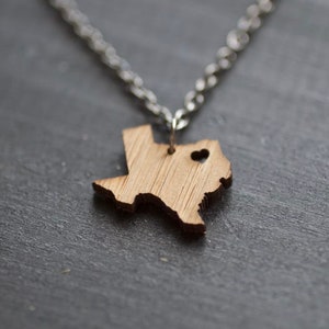 Collier d'état avec option coeur, collier de carte personnalisé | Bijoux Texas, Collier Californie, Collier Floride, Collier New York, Cadeau NY