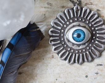 Eye Necklaces, Eye Jewelry, Eyeball Pendant, Blue Eye
