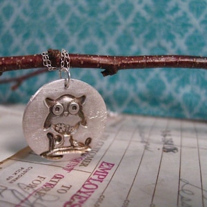 Silver Owl Necklace - Small Owl Charm - Owl Jewelry - Sterling Silver Owl