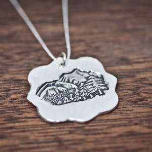Rush Mountain Pendant - Silver Mountain Necklace - Winter Jewelry - Mountain necklace - Silver