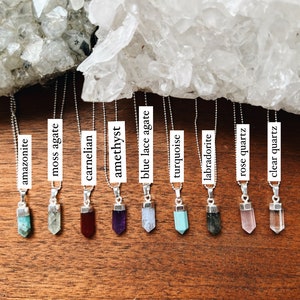 Delicate Crystal Point Necklace - Silver