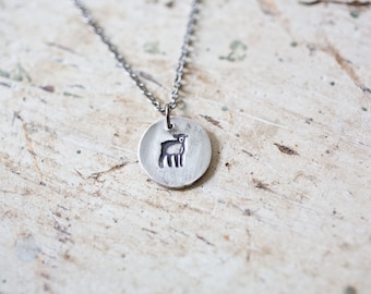 Pendentif Vintage Agneau - Métal Doré - Bijou Fantaisie Joli - Occasion