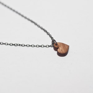 Heart Necklace, Wooden Heart Necklace - Wood Heart, Dainty Necklace, Minimalist Necklace