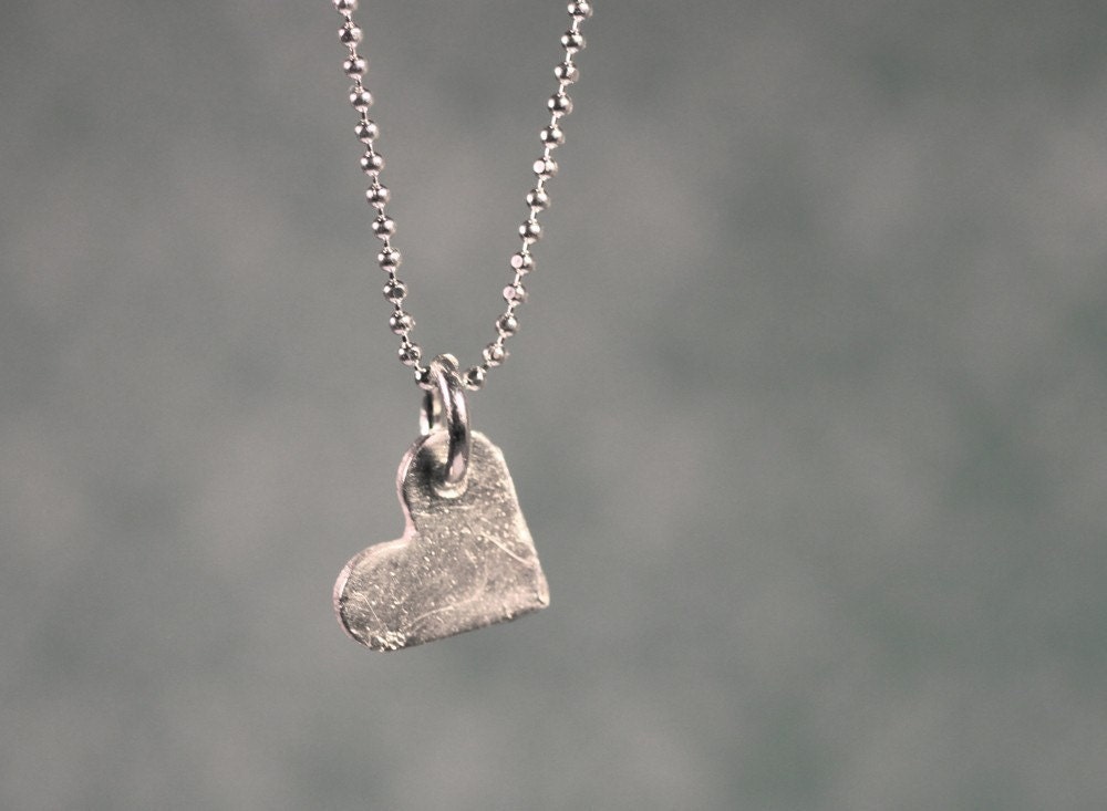 Tiny Heart Necklace Tiny Heart Charm Sterling Silver - Etsy
