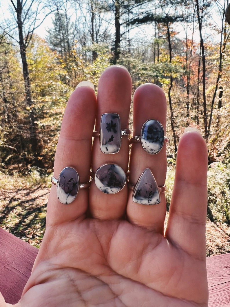 Dendrite Opal Ring, Sterling Silver Ring, Sterling Silver, Dendritic Opal Ring image 2