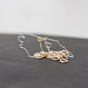 North Carolina Necklace - Clear - Gold North Carolina State Necklace NC Love Necklace State Jewelry NC Personalized Necklace NC Necklace