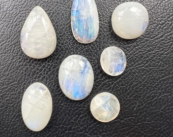 Rainbow Moonstone Cabochon Lot Aaa+ Quality Top Natural RAINBOW MOONSTONE cabochon