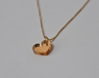 Delicate Gold Heart Necklace, Minimalist Gold Necklace, Gifts for Girls, Gifts for Kids