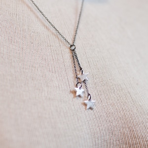 trio of stars necklace - stars necklace - tiny star necklace - everyday star necklace - star charm - star pendant - star jewelry - sterling