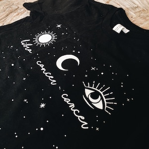 Camisa GRANDE personalizada dos TRÊS sinais da astrologia para crianças | Lua feita sob encomenda do sol e camisa do sinal de | camisa feita sob encomenda da astrologia | camiseta do zodíaco