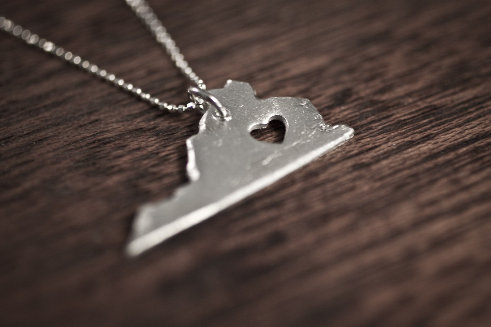 I Heart Virginia Necklace Silver Virginia State Necklace Etsy