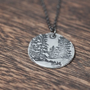 Tree Necklace - tree line - Evergreen Tree Necklace - Tree Pendant - Sterling Silver Pine Necklace - Winter Trees - Winter Tree Necklace