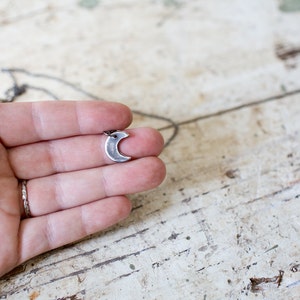 Sterling - By Gifts For Friendship -Moon Charm Necklace, Moon Star jewelry-  Silver Moon Necklace - Sterling 2 Layer Moon Star Necklace