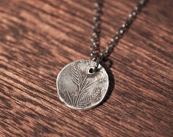cattail necklace - silver spoon necklace - cattail jewelry - cattail pendant - cat tail necklace - sterling silver leaf nature