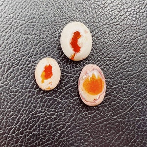 Mexicaanse Fire Opal Cabochon, Flat Back Cabochon, Mexicaanse Fire Opal Cab Lot afbeelding 2