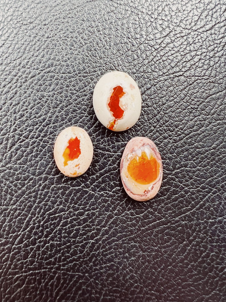 Mexicaanse Fire Opal Cabochon, Flat Back Cabochon, Mexicaanse Fire Opal Cab Lot afbeelding 2