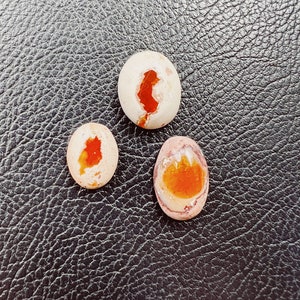 Mexicaanse Fire Opal Cabochon, Flat Back Cabochon, Mexicaanse Fire Opal Cab Lot afbeelding 4