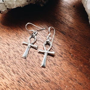 Ankh earrings,  tiny hoop earrings,  ankh hoop earrings,  Egyptian ankh , ankh jewelry,  ankh earrings silver