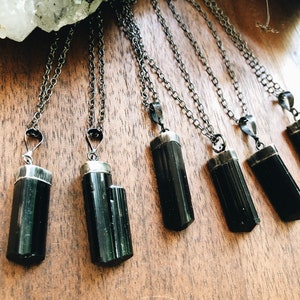 Raw Black Tourmaline Necklace, Protection Necklace, Black Stone Necklace, Black Crystal Necklace, Black Gemstone, Meditation image 5