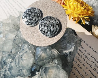 Flower of Life Oorbellen, Flower Of Life Studs, Heilige Geometrie, Life Flower, Kerstcadeau, Yoga Sieraden