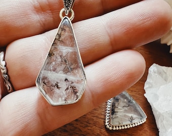 Collier en quartz dendritique, bague en cristal d'agate mousse naturelle dendritique, anneau en agate mousse mousse, bague en pierre de naissance taureau