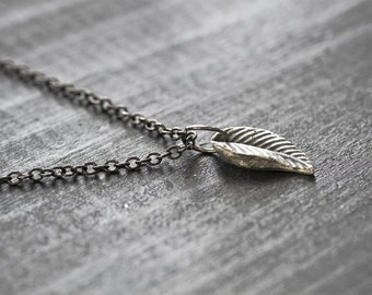 bladketting, sterlingzilveren ketting, bladzilver gedoopt, statementketting, bossieraden, lange bohoketting, cadeau voor haar