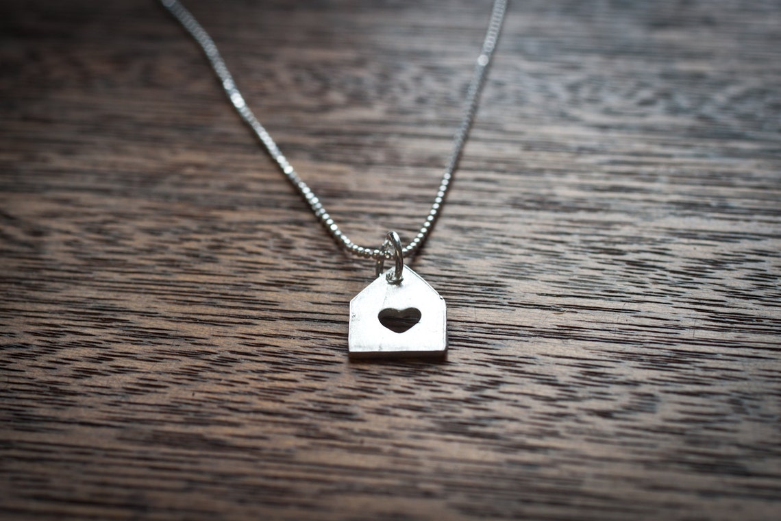 Home is Where the Heart is House Necklace Home Necklace Etsy