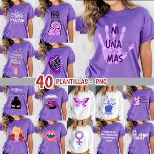 40 PNG - Internationale Vrouwendag 8 maart Aangepaste DTF T-shirts Digitale sjablonen