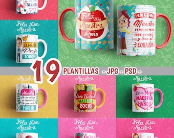 19 PNG Teacher's Day Templates, Teacher Digital Designs for Personalized Happy Teacher's Day Mugs