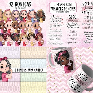 92 Plantillas PNG Dia de la Mujer 8 de Marzo - Creacion de diseños para taza 11oz - fondos - frases  -Sublimacion -  DTF