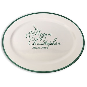 Hand Painted Monogram Wedding or Anniversary Signature Platter / Guest Book Alternative / Unique Guest Book / Custom Wedding Keepsake Gift