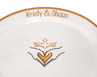 Celtic Theme Claddagh Wedding Signature Platter / Guest Book Alternative