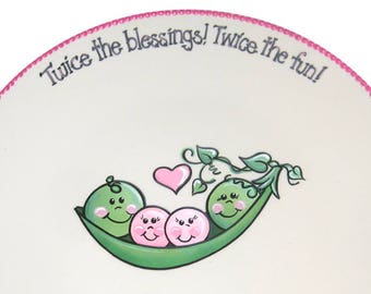 Sweet Pea Baby Shower Signature Plate / Guest Book Alternative