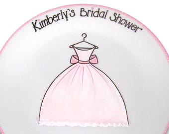 Wedding Dress Bridal Shower Guest Signature Plate / Guest Book Alternative