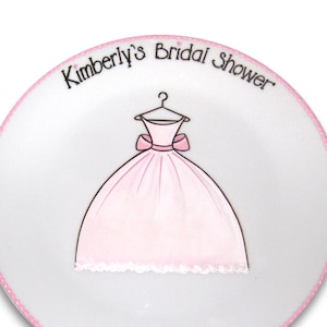 Wedding Dress Bridal Shower Guest Signature Plate / Guest Book Alternative / Unique Guest Book / One of a Kind / Hand Painted / Keepsake
