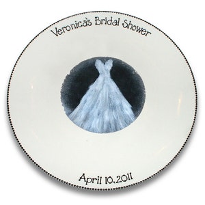 Wedding Dress Bridal Shower Guest Signature Plate / Guest Book Alternative image 6