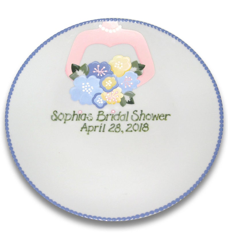 Wedding Dress Bridal Shower Guest Signature Plate / Guest Book Alternative image 3