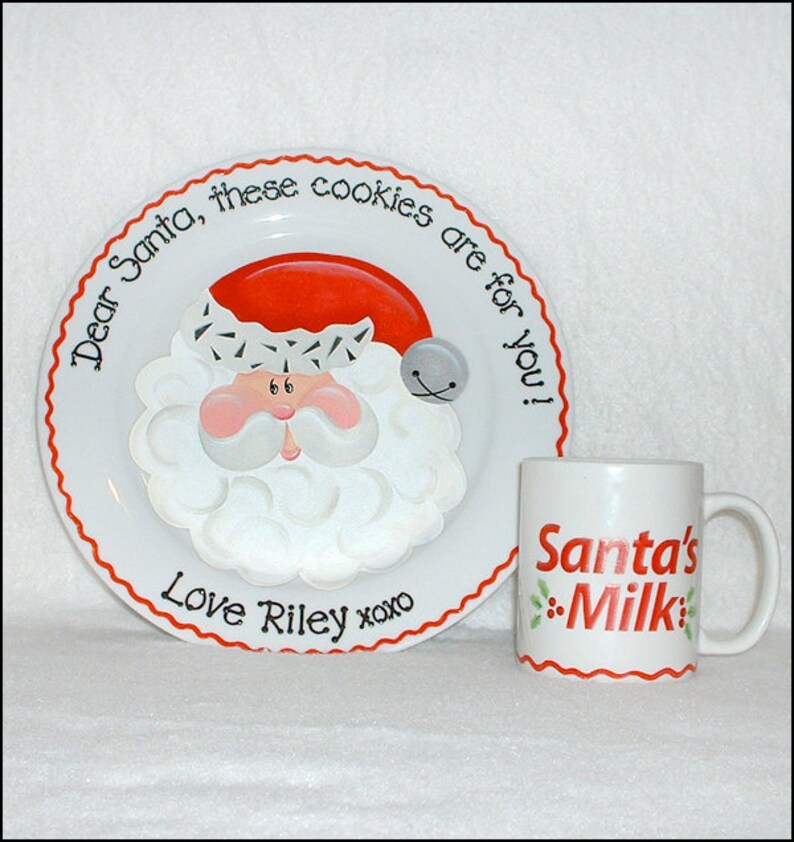 Personalized Cookies for Santa Plate and Mug Set Etsy