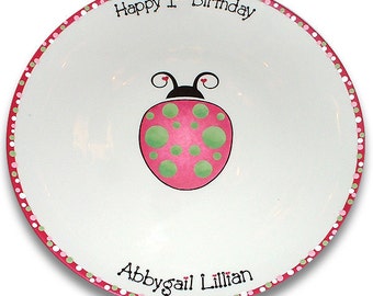 LadyBug Baby First Birthday Signature Plate / Guest Book Alternative